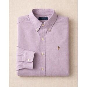 Ralph Lauren Button Down Shirt Men's XL Purple Oxford Cotton Pony Logo Classic